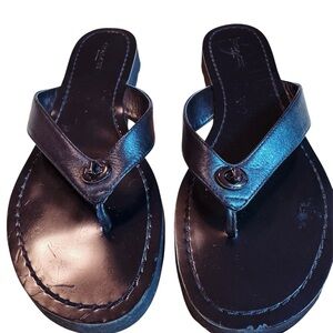 Coach Black Leather Women's Sandals